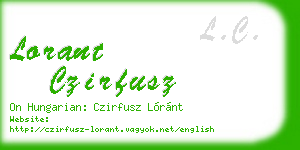lorant czirfusz business card