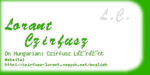 lorant czirfusz business card